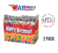 Birthday Candles Basket Box, Theme Gift Box, Large 10.25 (Length) x 6 (Width) x 7.5 (Height), 2 Pack