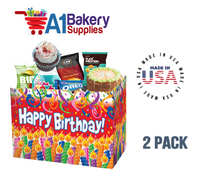 Birthday Candles Basket Box, Theme Gift Box, Large 10.25 (Length) x 6 (Width) x 7.5 (Height), 2 Pack