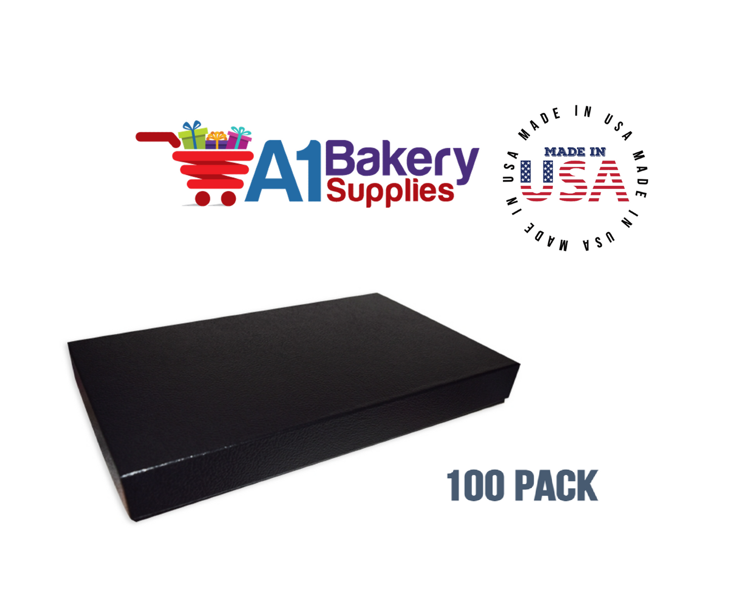 Black Color Apparel Box for Men Shirts Gift Wrap Packaging Boxes, 15 x 9 1/2 x 2" - 100 Pack, Large