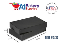 Black Color Apparel Box for Men Shirts Gift Wrap Packaging Boxes, 15 x 9 1/2 x 2" - 100 Pack, Large