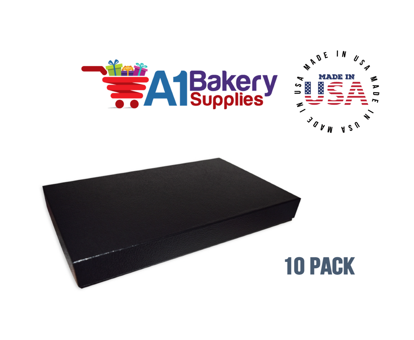 Black Color Apparel Box for Men Shirts Gift Wrap Packaging Boxes, 15 x 9 1/2 x 2" - 10 Pack, Small