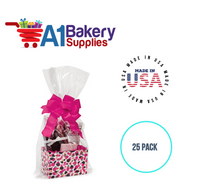 Gusset Basket Size 1.2 MIL BOPP Sealable Cellophane Gift Bags Bags for Gift Packing 4  x 2.5 x 9 Inch, 25 Pack