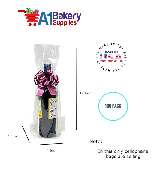 Gusset Basket Size 1.2 MIL BOPP Sealable Cellophane Gift Bags Bags for Gift Packing 4  x 4 x 17 Inch, 100 Pack