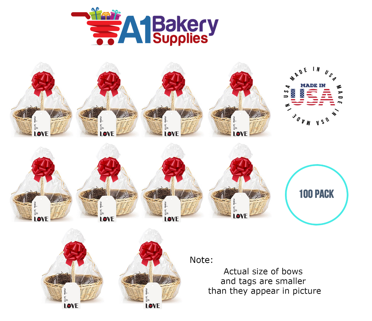 BOPP Sealable Cellophane Bags and Clear Gift Basket Wrap Packaging, 27 in x 35 in, Clear Cello Wrapping for Baby Shower, Wedding Party, or Event Giveaways, 100 Pack