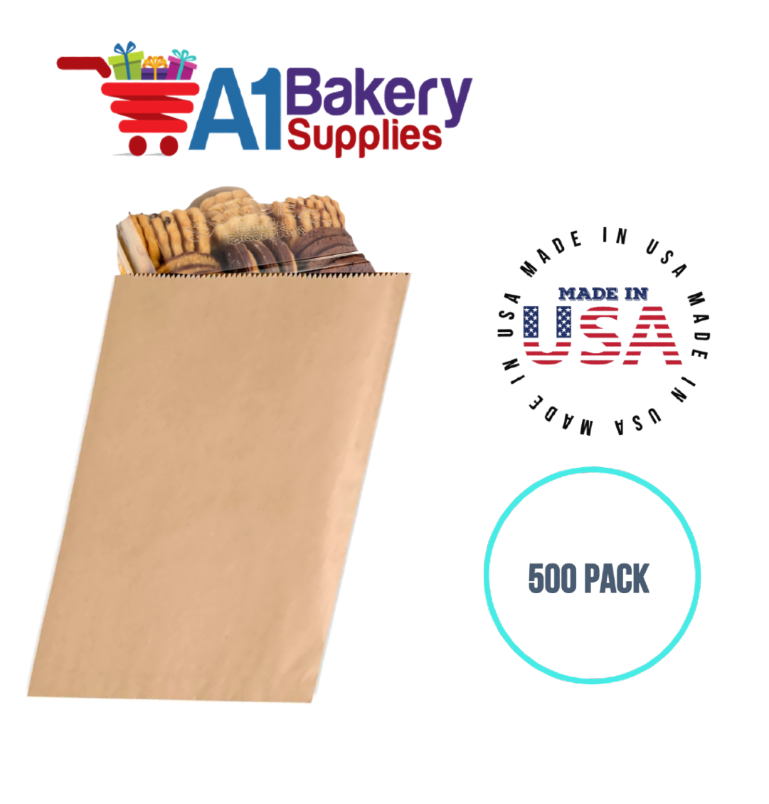 Kraft Flat Merchandise Bags, Medium, 500 Pack - 7-1/2"x10-1/2"