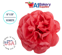 Coral Rose Tissue Paper Squares, Bulk 10 Sheets, Premium Gift Wrap and Art Supplies for Birthdays, Holidays, or Presents by A1BakerySupplies, Small 15 Inch x 20 Inch