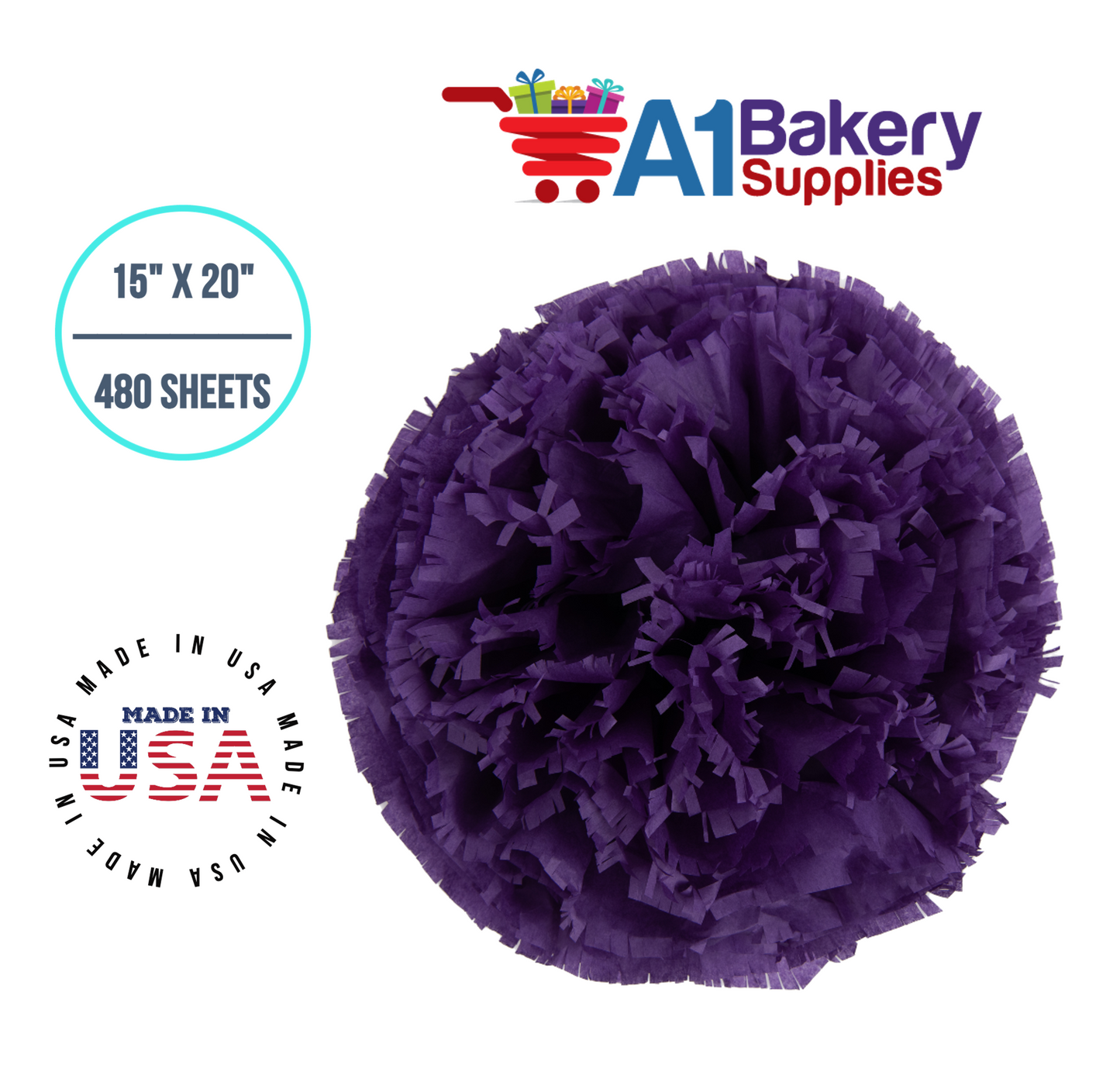 Lavender Tissue Paper Squares, Bulk 480 Sheets, Premium Gift Wrap and Art Supplies for Birthdays, Holidays, or Presents by A1BakerySupplies, Large 15 Inch x 20 Inch