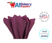 Burgundy Tissue Paper Squares, Bulk 100 Sheets, Premium Gift Wrap and Art Supplies for Birthdays, Holidays, or Presents Large 15 Inch x 20 Inch