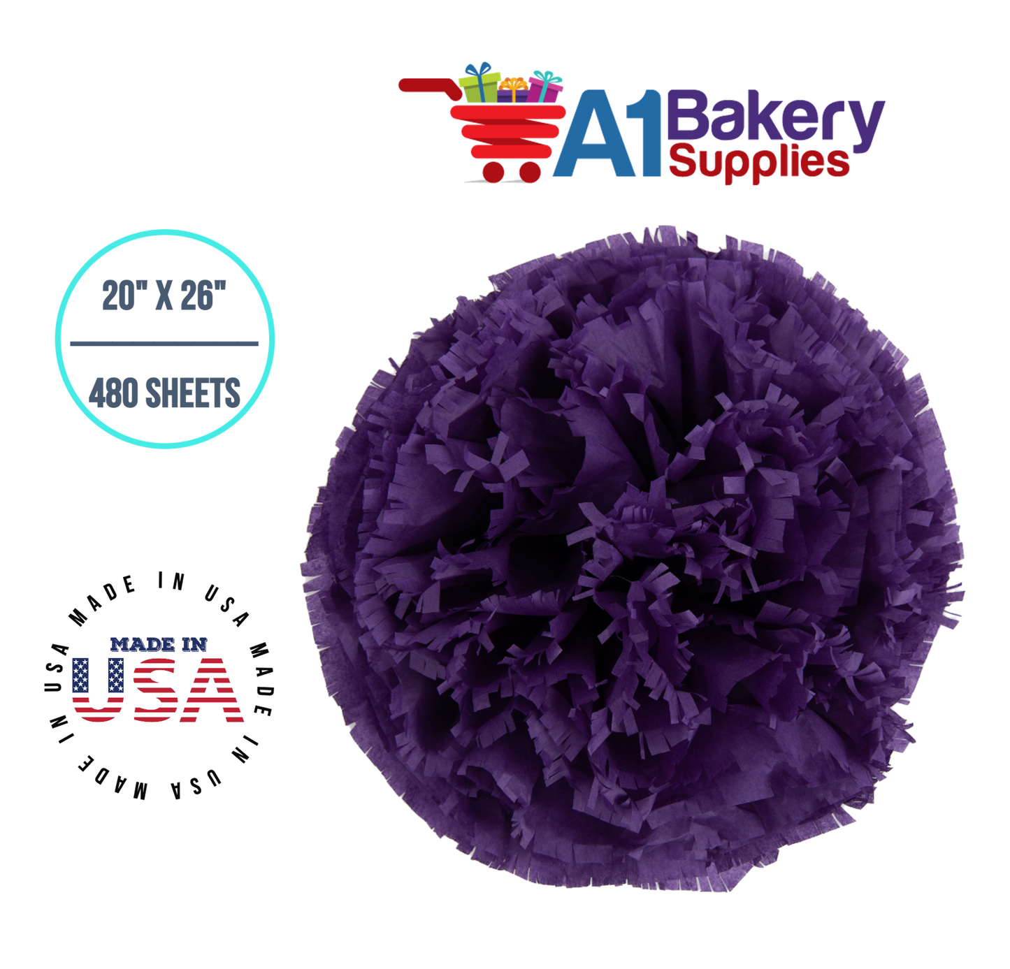 Lavender Tissue Paper Squares, Bulk 480 Sheets, Premium Gift Wrap and Art Supplies for Birthdays, Holidays, or Presents by A1BakerySupplies, Large 20 Inch x 26 Inch