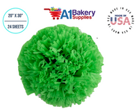 Groovy Green  Tissue Paper Squares, Bulk 24 Sheets, Premium Gift Wrap and Art Supplies for Birthdays, Holidays, or Presents by A1BakerySupplies, Small 20 Inch x 30 Inch