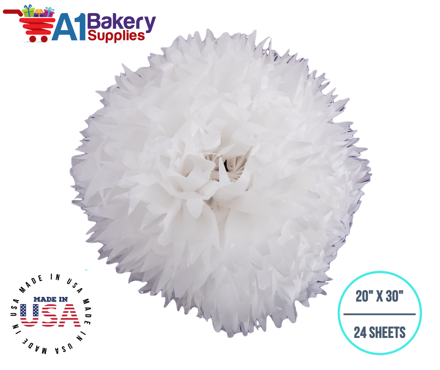 White Tissue Paper Small 20 Inch x 30 Inch - 24 Sheets