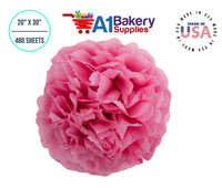 Pink Tissue Paper Squares, Bulk 480 Sheets, Premium Gift Wrap and Art Supplies for Birthdays, Holidays, or Presents by A1BakerySupplies, Large 20 Inch x 30 Inch
