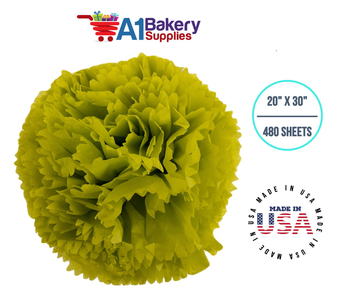 Citrus green Color Tissue Paper 20 Inch x 30 Inch - 480 Sheets