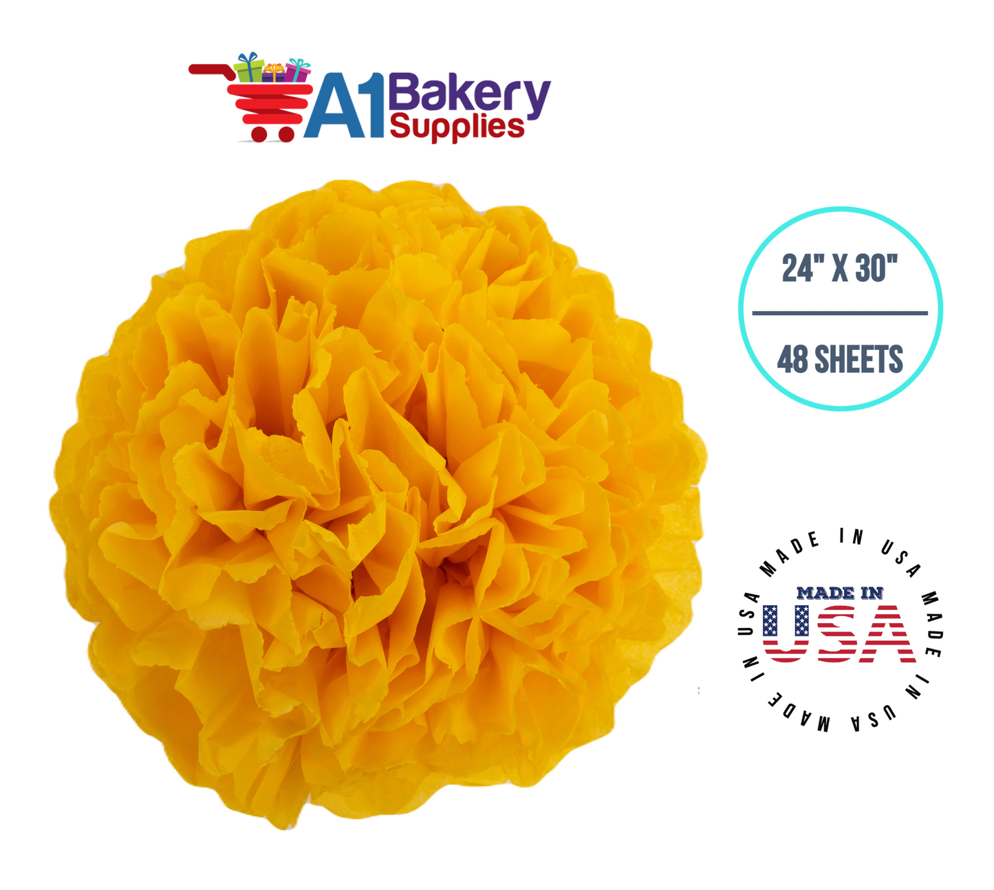 Dandelion Tissue Paper Squares, Bulk 48 Sheets, Premium Gift Wrap and Art Supplies for Birthdays, Holidays, or Presents by A1BakerySupplies, Medium 20 Inch x 30 Inch