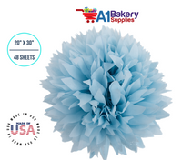 Light Blue Tissue Paper Squares, Bulk 48 Sheets, Premium Gift Wrap and Art Supplies for Birthdays, Holidays, or Presents by A1BakerySupplies, Medium 20 Inch x 30 Inch