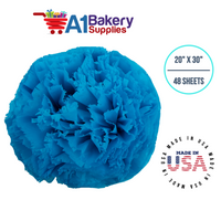 Turquoise Blue Tissue Paper Squares, Bulk 48 Sheets, Premium Gift Wrap and Art Supplies for Birthdays, Holidays, or Presents by A1BakerySupplies, Medium 20 Inch x 30 Inch