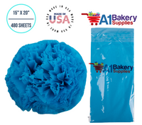 Turquoise Blue Tissue Paper Squares, Bulk 480 Sheets, Premium Gift Wrap and Art Supplies for Birthdays, Holidays, or Presents by A1BakerySupplies, Large 15 Inch x 20 Inch