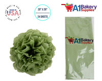Sage Tissue Paper Squares, Bulk 24 Sheets, Premium Gift Wrap and Art Supplies for Birthdays, Holidays, or Presents by A1BakerySupplies, Small 20 Inch x 26 Inch