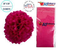 HotPink Tissue Paper Squares, Bulk 24 Sheets, Premium Gift Wrap and Art Supplies for Birthdays, Holidays, or Presents by A1BakerySupplies, Small 20 Inch x 26 Inch