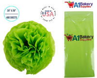 Bright Lime Tissue Paper Squares, Bulk 480 Sheets, Premium Gift Wrap and Art Supplies for Birthdays, Holidays, or Presents by A1BakerySupplies, Large 20 Inch x 26 Inch