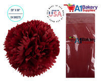 Scarlet Red Tissue Paper Squares, Bulk 24 Sheets, Premium Gift Wrap and Art Supplies for Birthdays, Holidays, or Presents by A1BakerySupplies, Small 20 Inch x 30 Inch