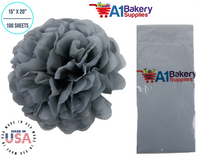 Gray color Gift wrap Tissue Paper 15 Inch x 20 Inch - 100 Sheets