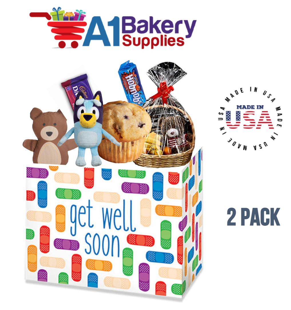 Get Well Soon Basket Box ,Theme Gift Box, Small 6.75 (Length) x 4 (Width) x 5 (Height), 2 Pack
