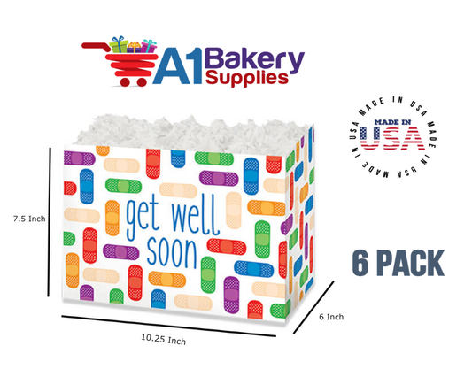 Get Well Soon Basket Box ,Theme Gift Box, Large 10.25 (Length) x 6 (Width) x 7.5 (Height), 6 Pack