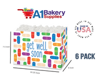 Get Well Soon Basket Box ,Theme Gift Box, Large 10.25 (Length) x 6 (Width) x 7.5 (Height), 6 Pack