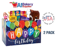 Happy Birthday Balloons Basket Box, Theme Gift Box, Large 10.25 (Length) x 6 (Width) x 7.5 (Height), 2 Pack