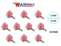 A1BakerySupplies 10 Pieces Pull Bow for Gift Wrapping Gift Bows Pull Bow With Ribbon for Wedding Gift Baskets, 5.5 Inch 20 Loop in Pink Color