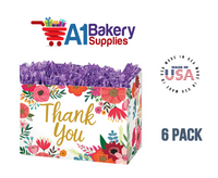 Thank You Flowers Basket Box, Theme Gift Box, Large 10.25 (Length) x 6 (Width) x 7.5 (Height), 6 Pack