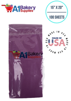 Plum Tissue Paper Squares, Bulk 100 Sheets, Premium Gift Wrap and Art Supplies for Birthdays, Holidays, or Presents by A1BakerySupplies, Medium 15 Inch x 20 Inch