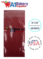 Scarlet Red Tissue Paper Squares, Bulk 100 Sheets, Premium Gift Wrap and Art Supplies for Birthdays, Holidays, or Presents by A1BakerySupplies, Medium 15 Inch x 20 Inch