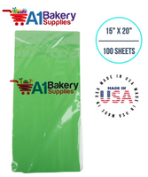 Groovy Green  Tissue Paper Squares, Bulk 100 Sheets, Premium Gift Wrap and Art Supplies for Birthdays, Holidays, or Presents by A1BakerySupplies, Medium 15 Inch x 20 Inch