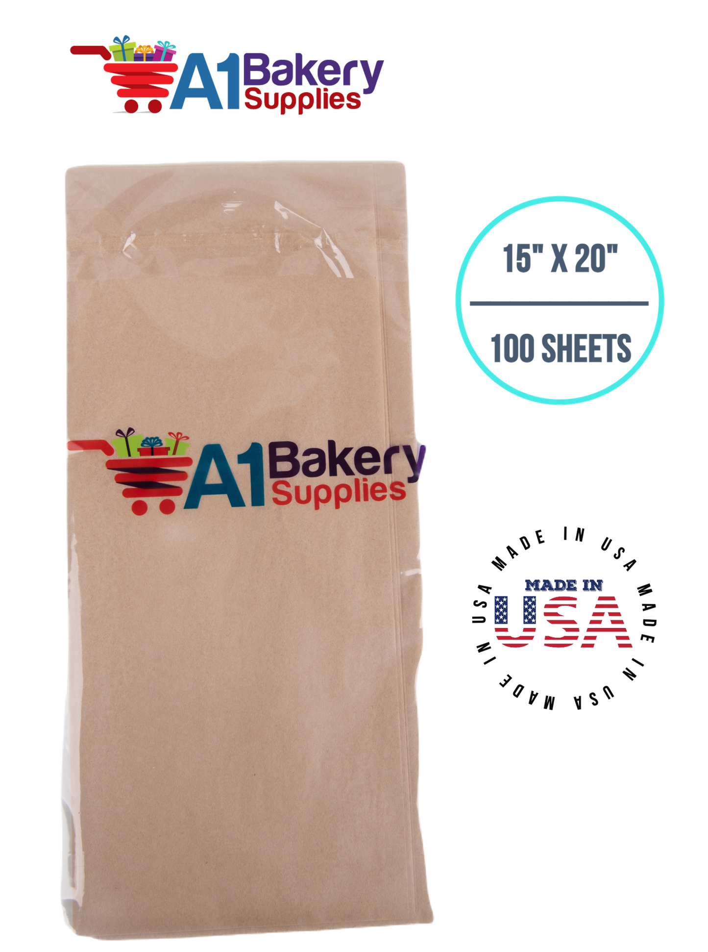 Desert Tan  Tissue Paper Squares, Bulk 100 Sheets, Premium Gift Wrap and Art Supplies for Birthdays, Holidays, or Presents by A1BakerySupplies, Medium 15 Inch x 20 Inch