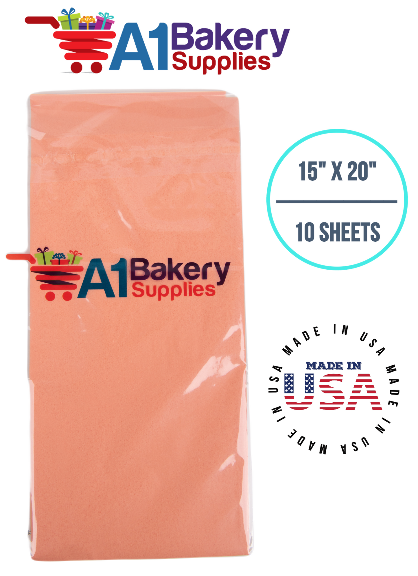 Terra Cotta Tissue Paper Squares Bulk 10 Sheets Premium Gift Wrap and Art Supplies for Birthdays Holidays or Presents by A1 Bakery Supplies Small 15 Inch x 20 Inch