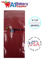 Scarlet Red Tissue Paper Squares, Bulk 480 Sheets, Premium Gift Wrap and Art Supplies for Birthdays, Holidays, or Presents by A1BakerySupplies, Large 15 Inch x 20 Inch