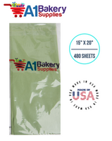 Sage  Tissue Paper Squares, Bulk 480 Sheets, Premium Gift Wrap and Art Supplies for Birthdays, Holidays, or Presents by A1BakerySupplies, Large 15 Inch x 20 Inch