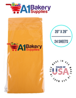 Goldenrod Tissue Paper Squares, Bulk 24 Sheets, Premium Gift Wrap and Art Supplies for Birthdays, Holidays, or Presents by A1BakerySupplies, Small 20 Inch x 26 Inch