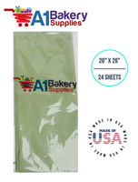 Sage Tissue Paper Squares, Bulk 24 Sheets, Premium Gift Wrap and Art Supplies for Birthdays, Holidays, or Presents by A1BakerySupplies, Small 20 Inch x 26 Inch