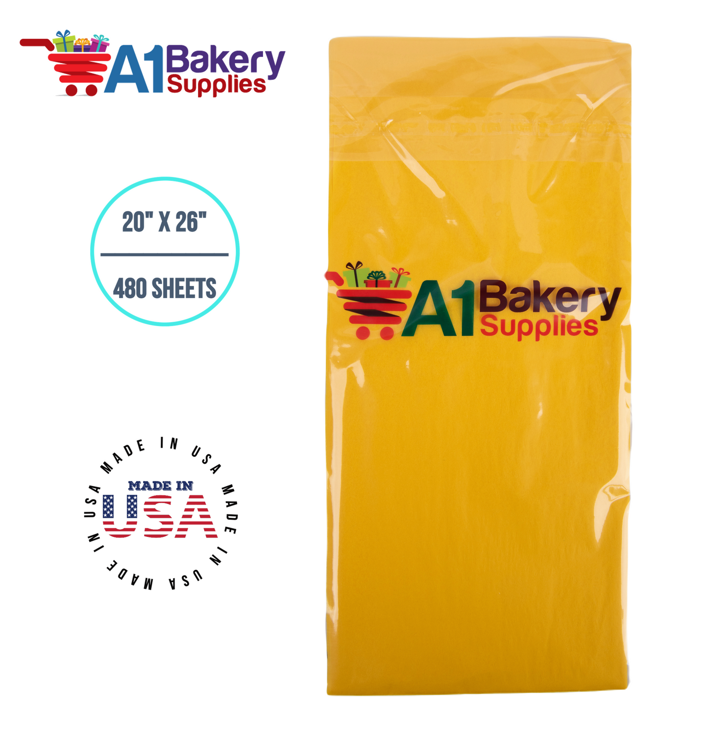 Dandelion Tissue Paper Squares, Bulk 480 Sheets, Premium Gift Wrap and Art Supplies for Birthdays, Holidays, or Presents by A1BakerySupplies, Large 20 Inch x 26 Inch