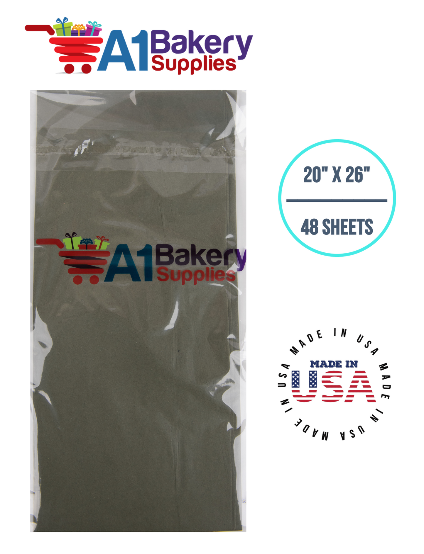 Tapestry Green Tissue Paper Squares, Bulk 48 Sheets, Premium Gift Wrap and Art Supplies for Birthdays, Holidays, or Presents by A1BakerySupplies, Medium 20 Inch x 26 Inch