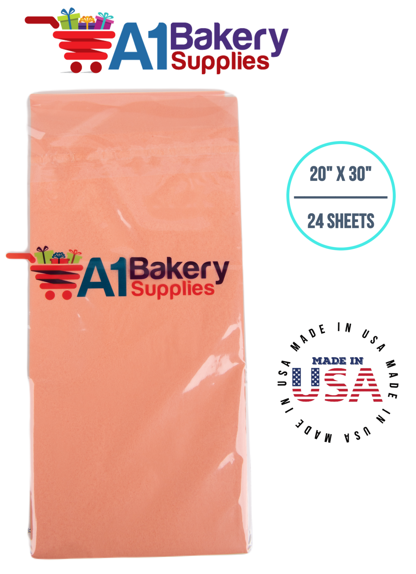 Terra Cotta Tissue Paper Squares Bulk  24 Sheets Premium Gift Wrap and Art Supplies for Birthdays Holidays or Presents by A1 Bakery Supplies Small 20 Inch x 30 Inch