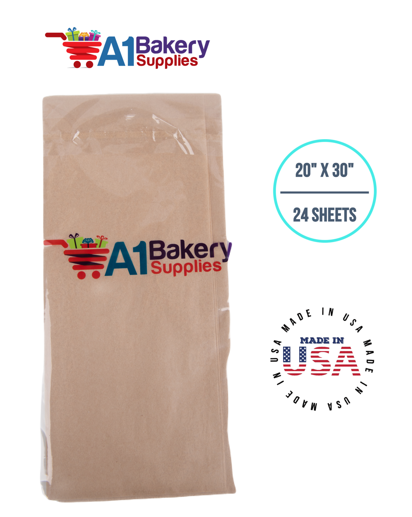 Desert Tan  Tissue Paper Squares, Bulk 24 Sheets, Premium Gift Wrap and Art Supplies for Birthdays, Holidays, or Presents by A1BakerySupplies, Small 20 Inch x 30 Inch