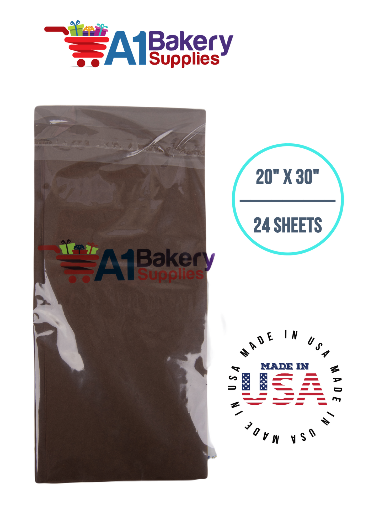 Chocolate Brown 20 Inch x 30 Inch - 24 Sheets