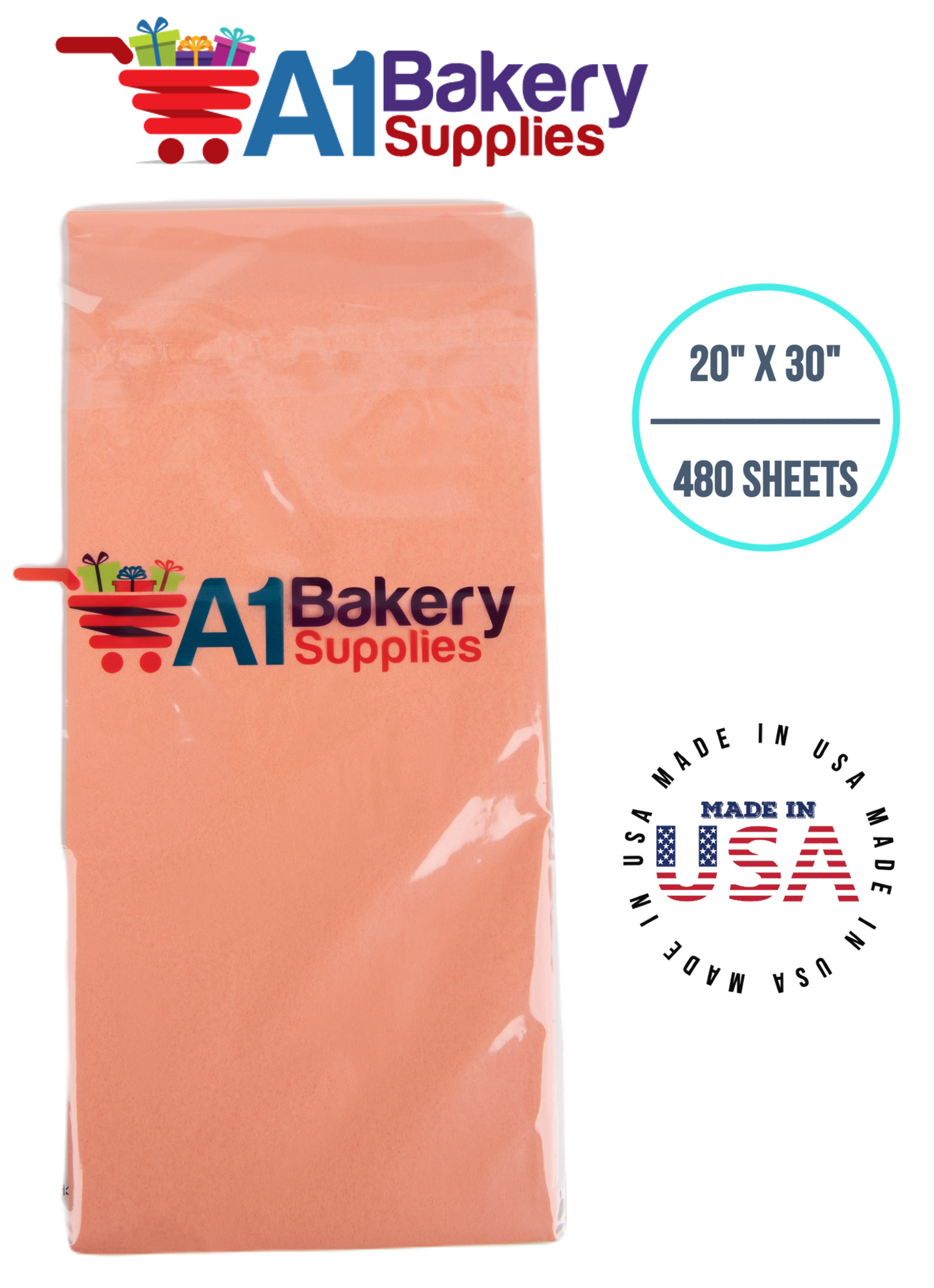 Terra Cotta Tissue Paper Squares Bulk  480 Sheets Premium Gift Wrap and Art Supplies for Birthdays Holidays or Presents by A1 Bakery Supplies Large 20 Inch x 30 Inch