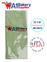 Sage Tissue Paper Squares, Bulk 480 Sheets, Premium Gift Wrap and Art Supplies for Birthdays, Holidays, or Presents by A1BakerySupplies, Large 20 Inch x 30 Inch