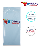 Light Blue Tissue Paper Squares, Bulk 480 Sheets, Premium Gift Wrap and Art Supplies for Birthdays, Holidays, or Presents by A1BakerySupplies, Large 20 Inch x 30 Inch