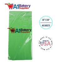 Groovy Green  Tissue Paper Squares, Bulk 48 Sheets, Premium Gift Wrap and Art Supplies for Birthdays, Holidays, or Presents by A1BakerySupplies, Medium 20 Inch x 30 Inch